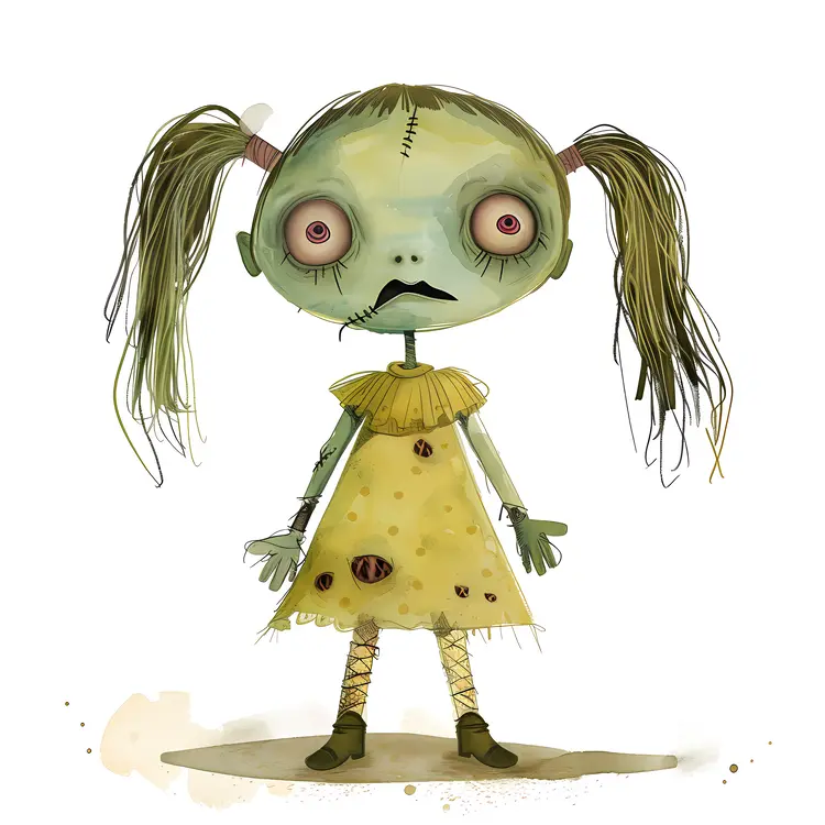 Cute Cartoon Zombie Girl