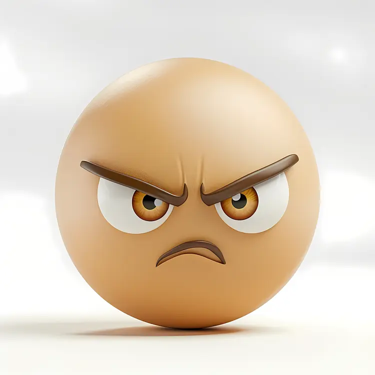 Angry Emoji with Furrowed Brows