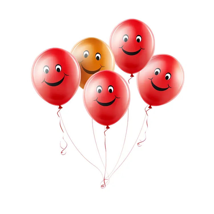 Red and Yellow Smiling Balloons