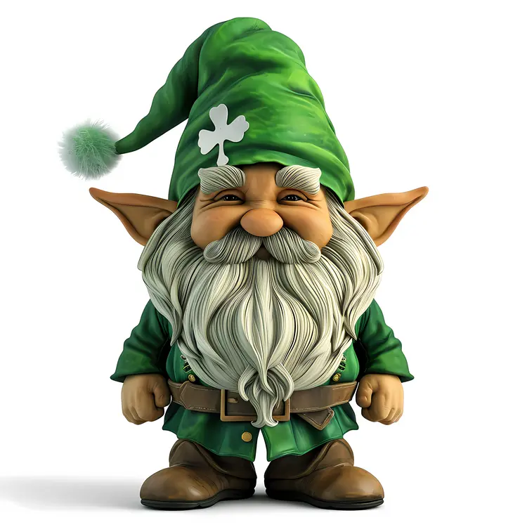 Green Gnome with Shamrock Hat
