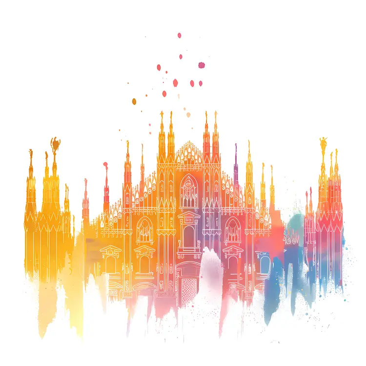 Watercolor Milan Cathedral