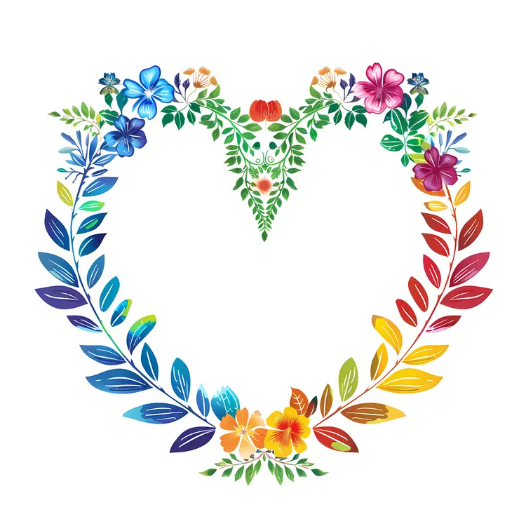 Colorful Floral Heart Design