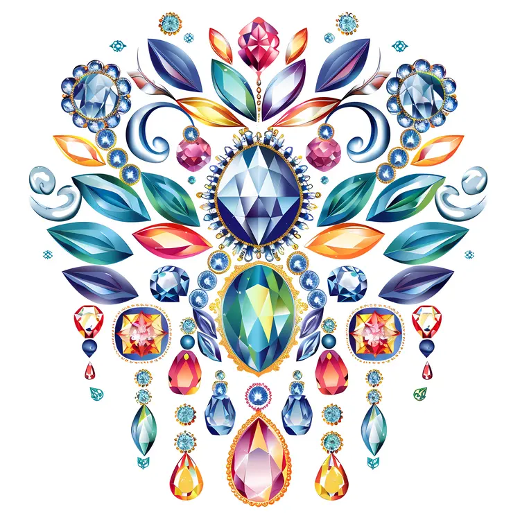 Colorful Floral Jewel Ornament