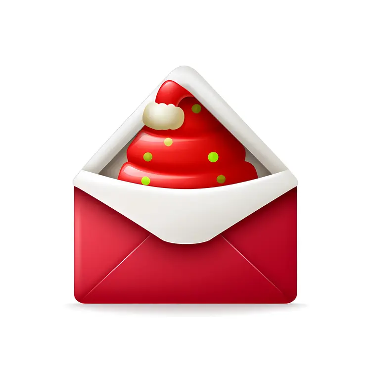 Santa Hat in Red Envelope