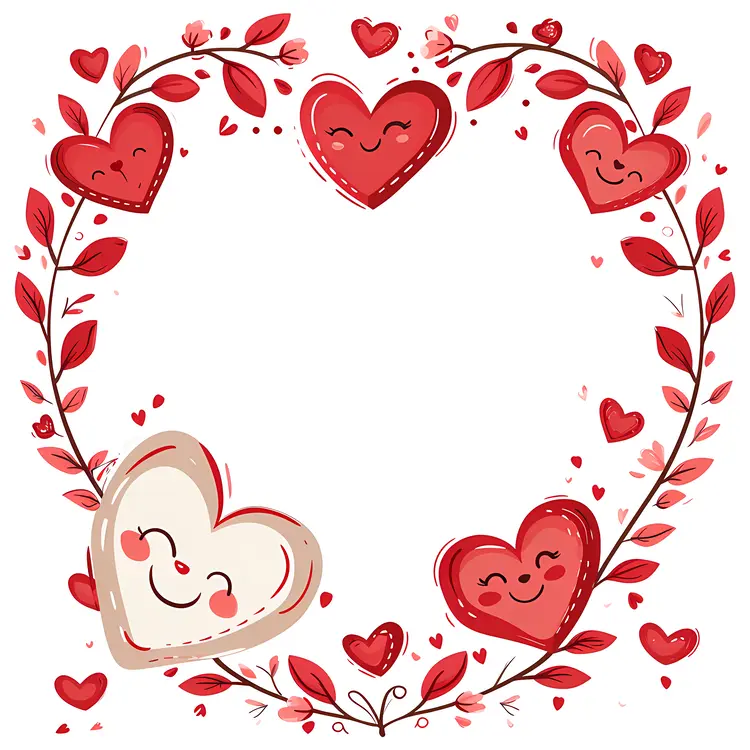 Red Heart Square Frame