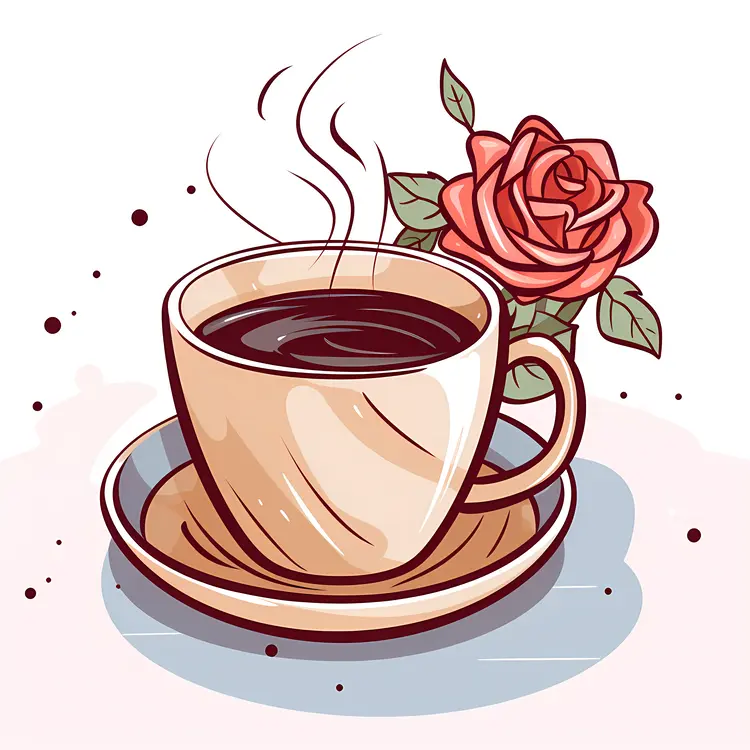 Beautiful Cup with Rose Design