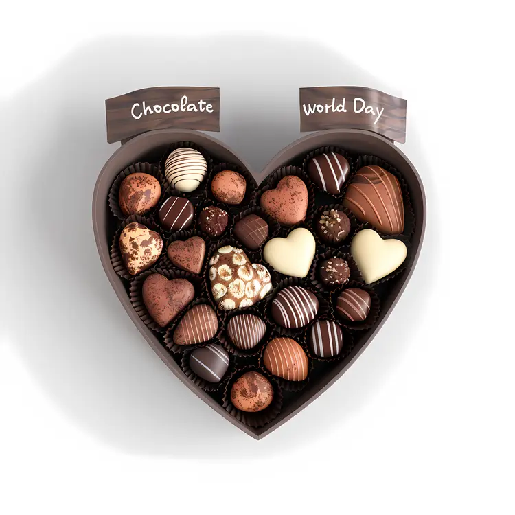 Heart-Shaped Chocolate Box for Chocolate World Day