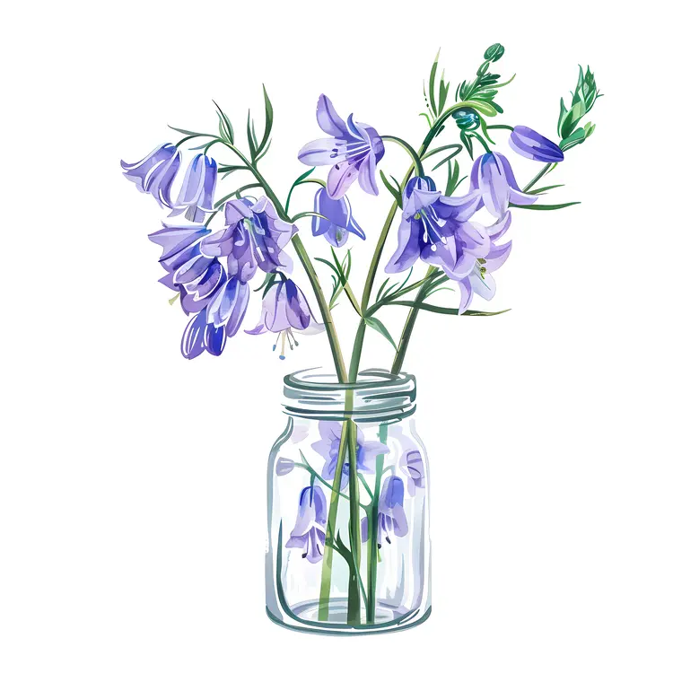 Purple Flowers in Jar