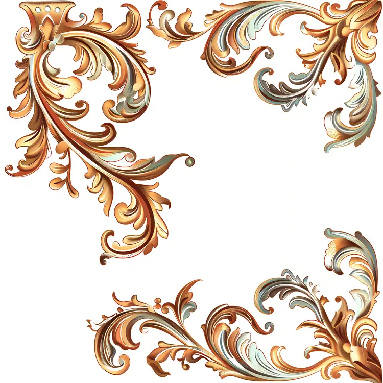 Golden Ornate Floral Corner Design