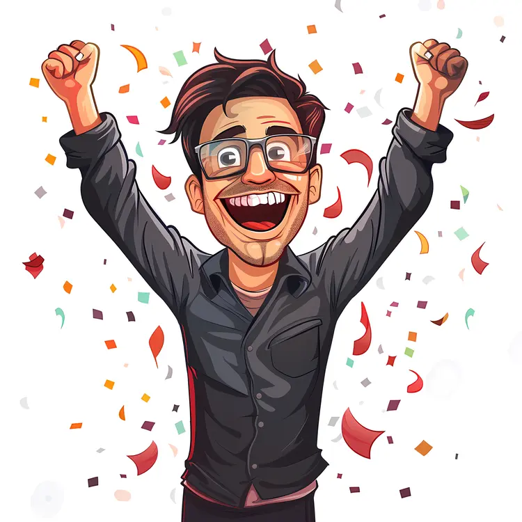 Excited Man Celebrating