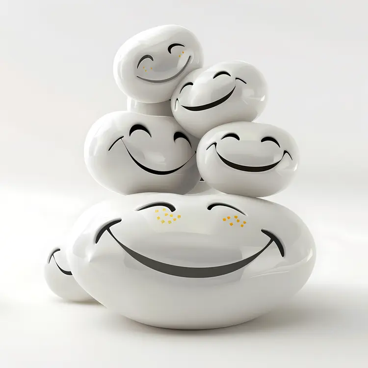 Stacked Smiling Stones