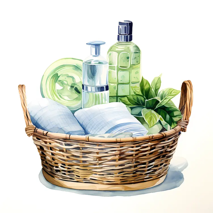 Basket with Toiletries and Towels