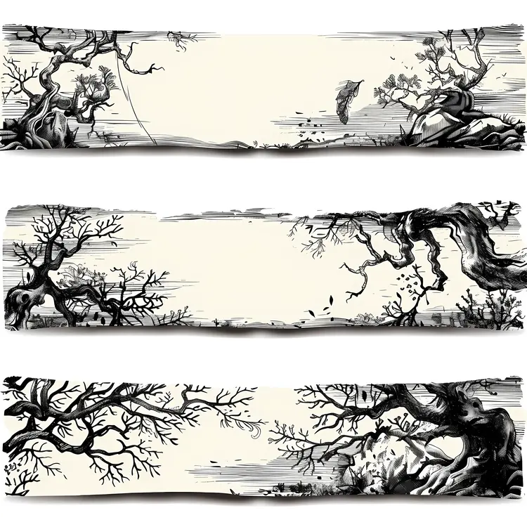 Black and White Tree Design Background