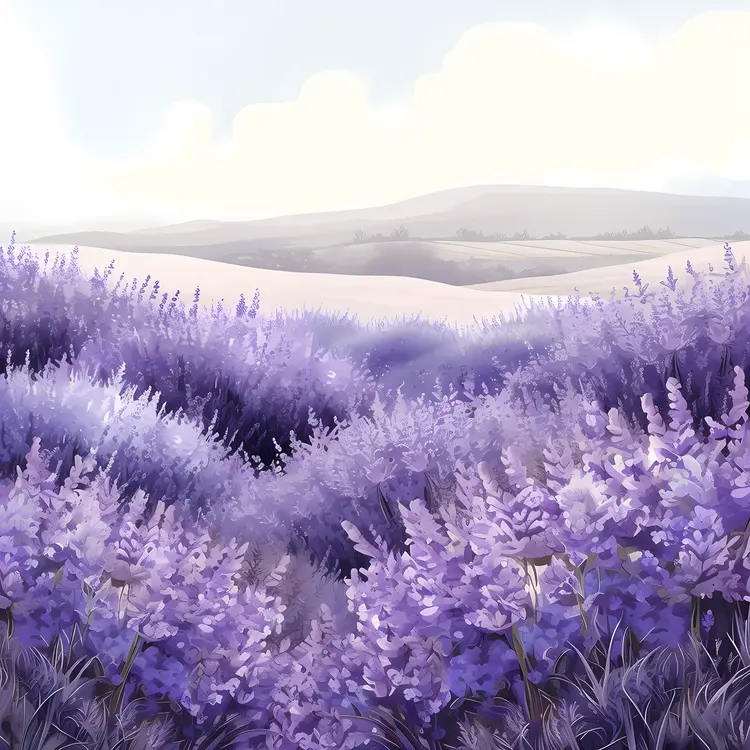 Lavender Field in the Morning