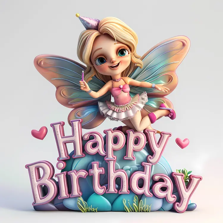 Fairy Girl with Wings for Birthday
