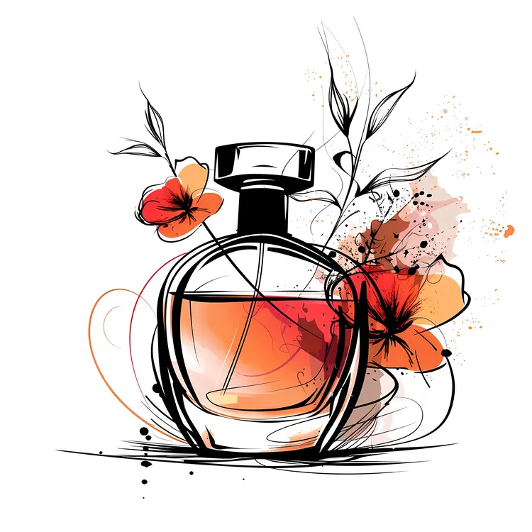 Artistic Perfume Bottle with Floral Design