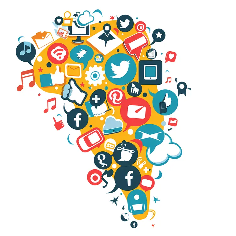 Social Media Icons in a Cluster