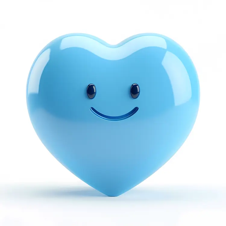 Cute Smiling Blue Heart