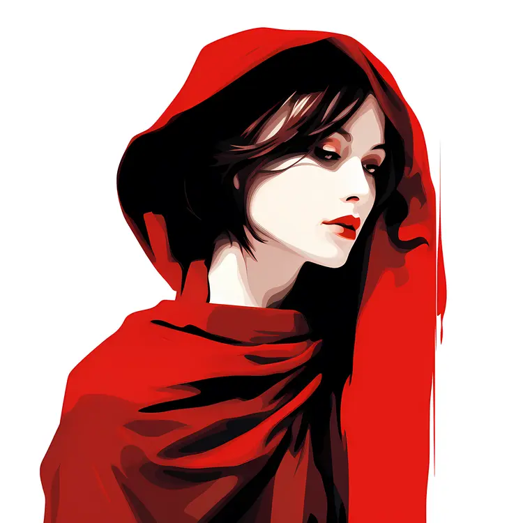 Mysterious Woman in Red Hood