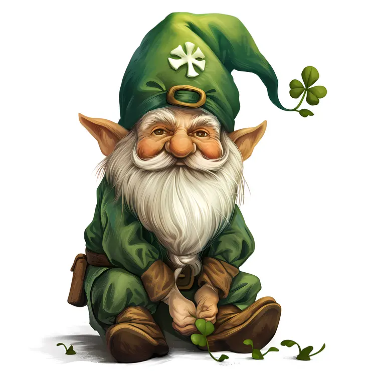 Gnome with Clover for St. Patrick's Day