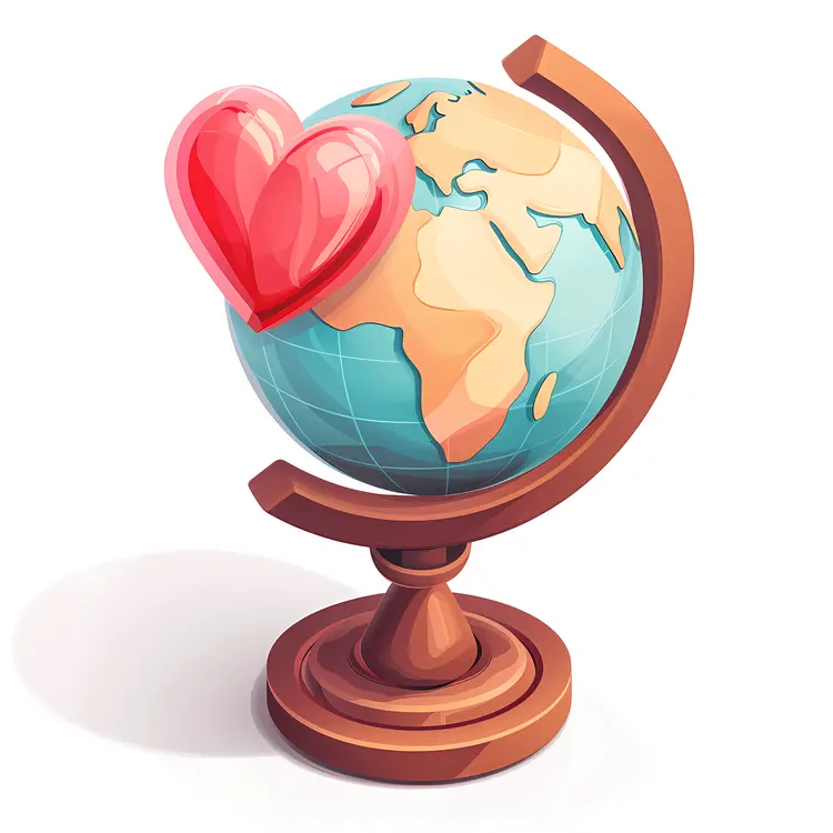 Heart Globe with Large Heart