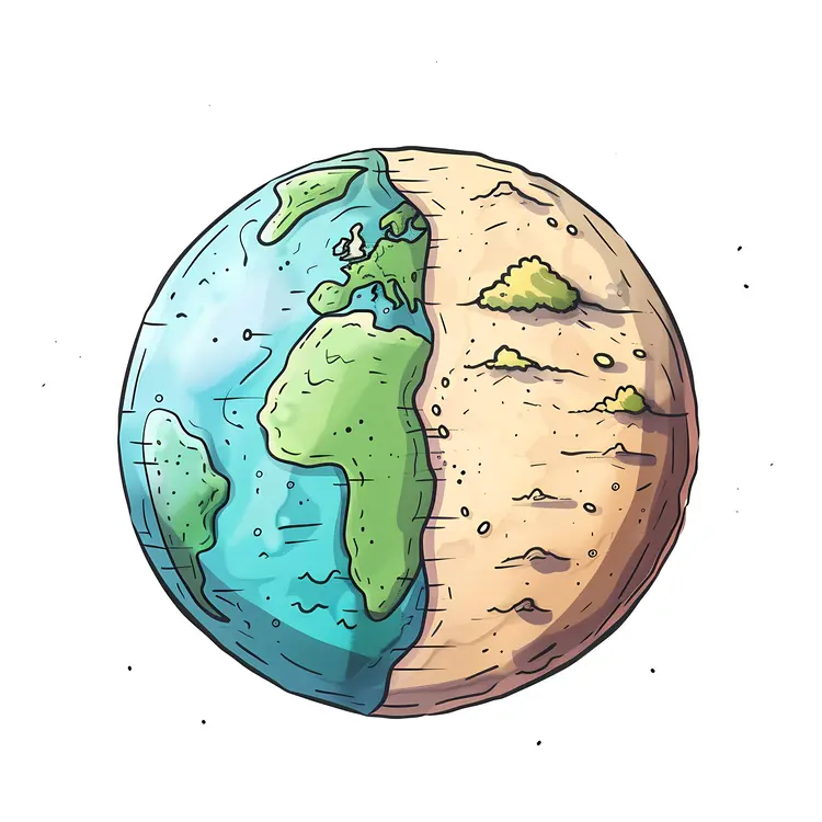 Half Desert Half Green Earth