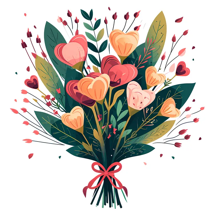 Heart-shaped Flowers Bouquet