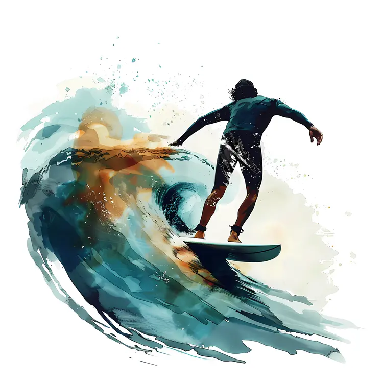 Surfer on a Big Wave