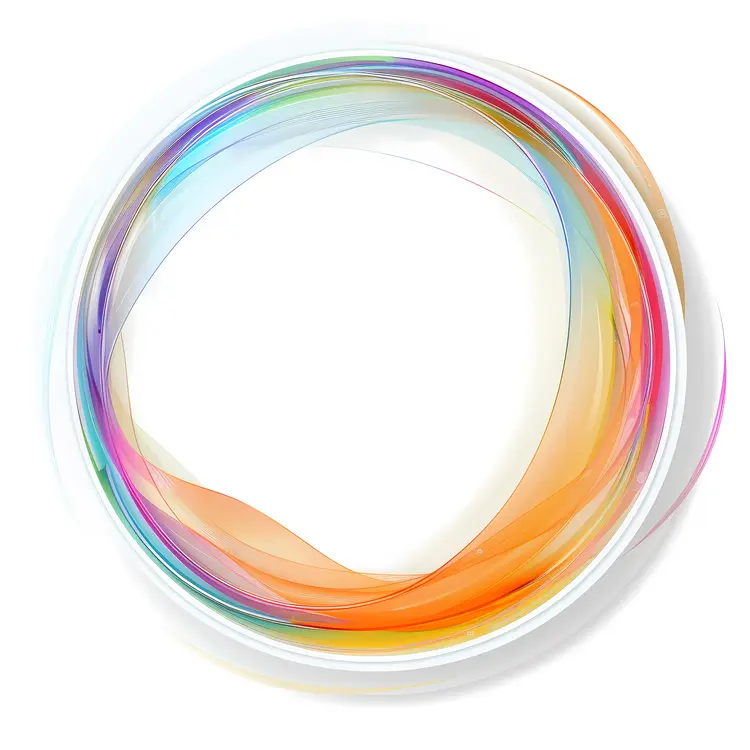 Transparent Circular Swirl with Multicolor Gradient