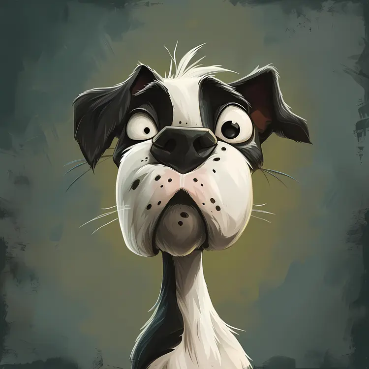 Surprised Cartoon Dog with Neutral Background