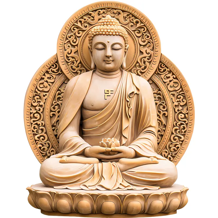 Intricate Buddha Statue with Lotus