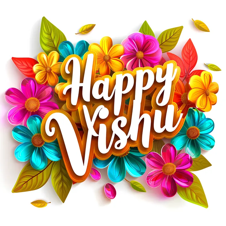 Colorful Happy Vishu Greeting