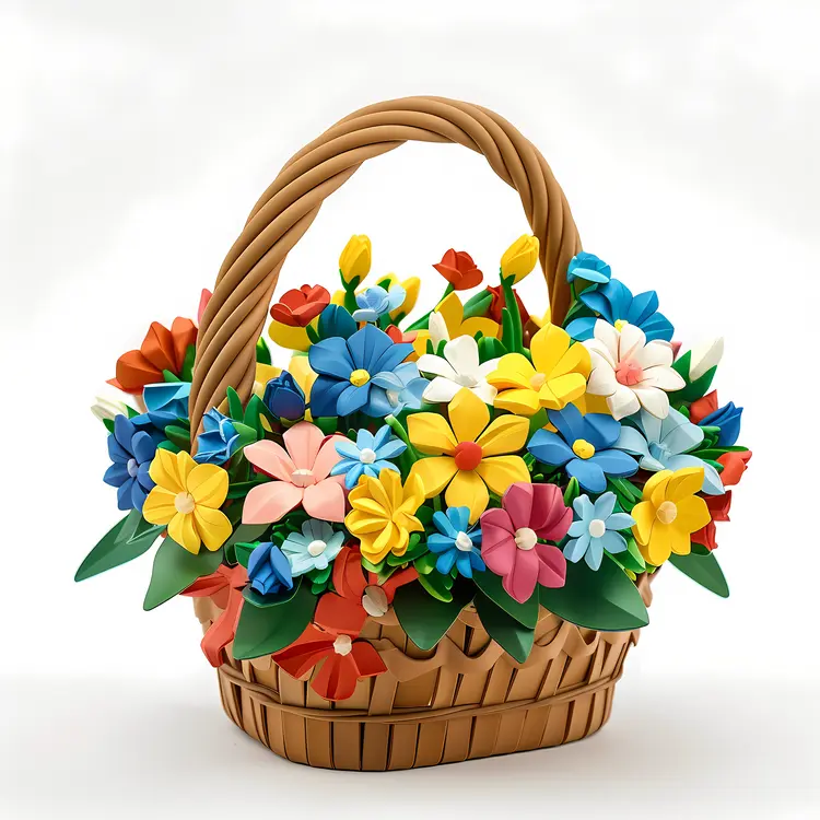 Colorful Flower Basket Illustration