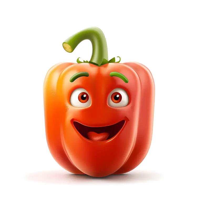 Smiling Red Bell Pepper Cartoon Character