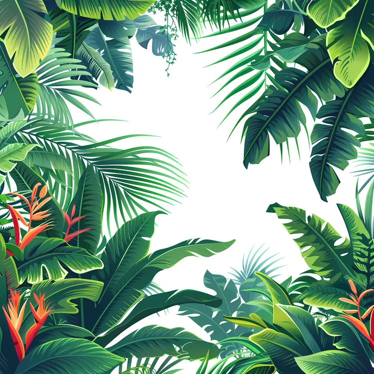 Lush Tropical Leaves Background