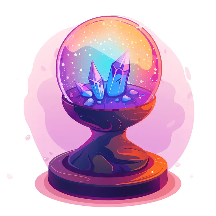 Crystal Ball with Blue Crystals Inside