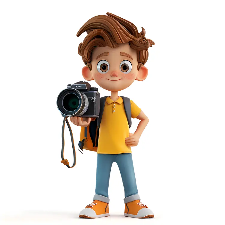 Cartoon Boy with Camera