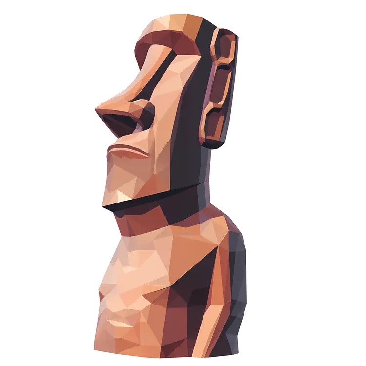 Brown Moai Statue Illustration