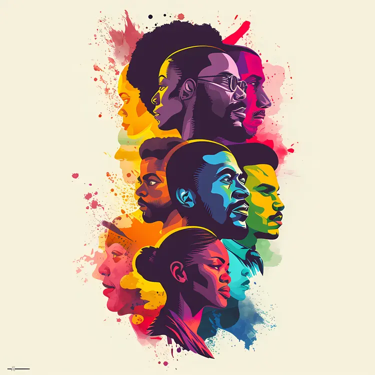 Colorful Group Portrait of Diverse Individuals