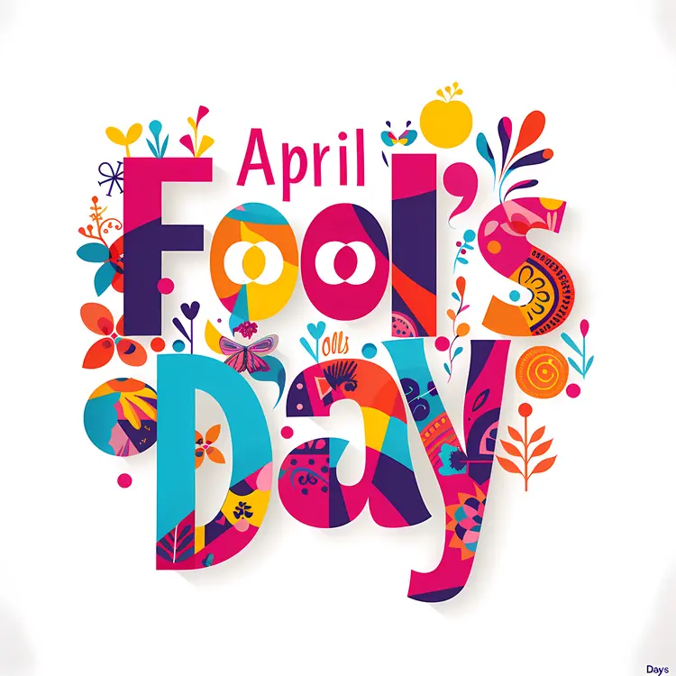 Colorful April Fool's Day Celebration with Patterns