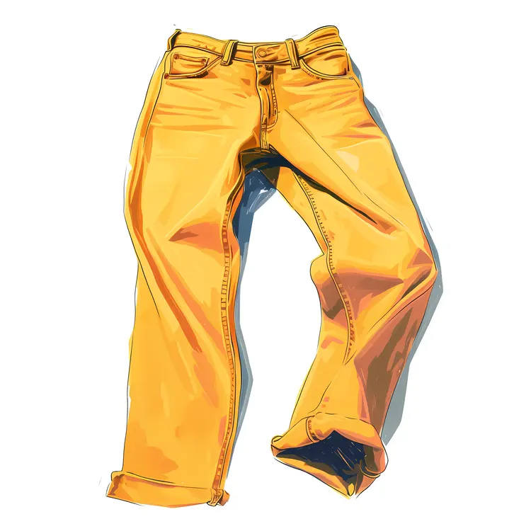 Bright Yellow Jeans Illustration