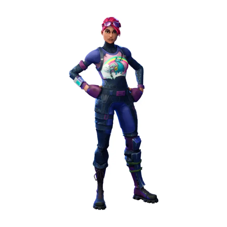 Female Game Character in Purple Outfit