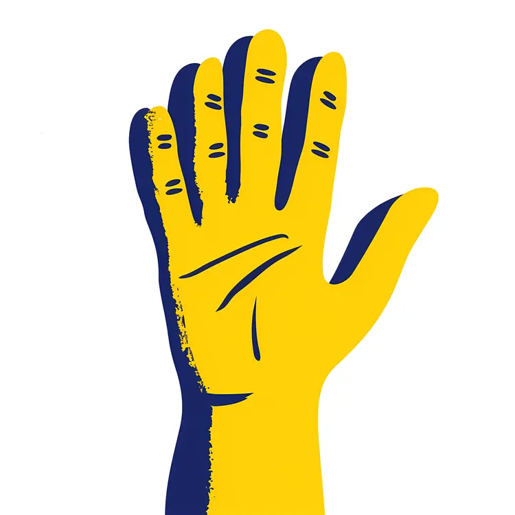 Yellow Hand Symbol
