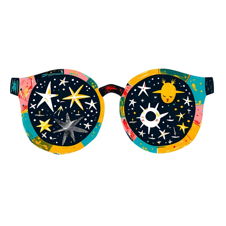 Starry Night Glasses with Cosmic Design
