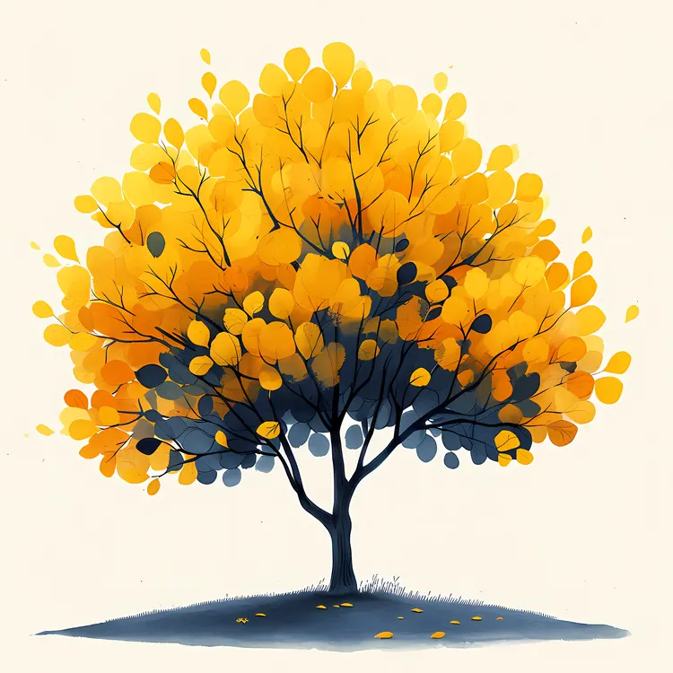 Beautiful Yellow Tree in Autumn