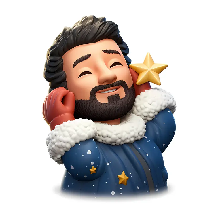 Happy Man with Stars