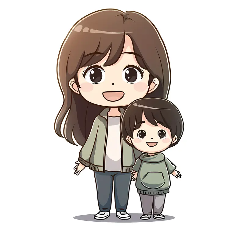 Mother and Child Smiling Together