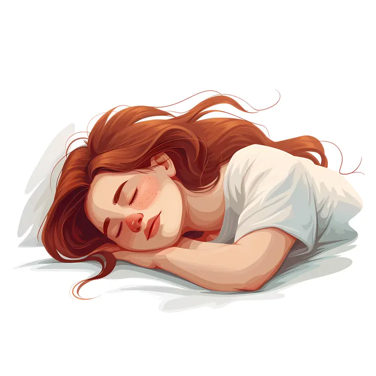 Peaceful Girl Sleeping on Pillow