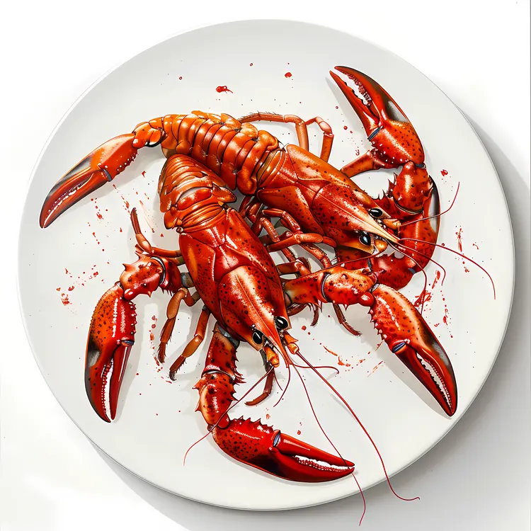 Cooked Crawfish on White Plate