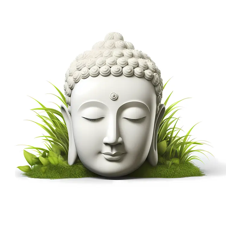 Serene Buddha Head Statue